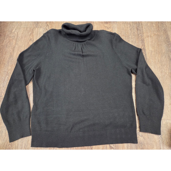 B.Moss Tailor Womens Sweater Size XL Solid Black Long Sleeve Turtleneck - Picture 1 of 3